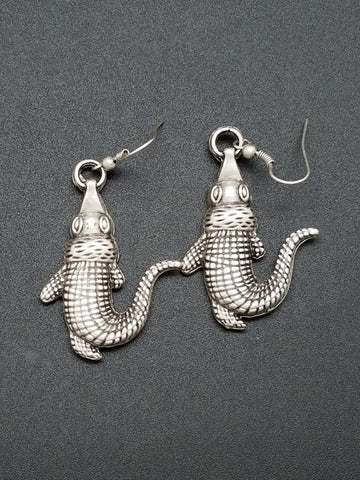 earrings/zinc plated silver